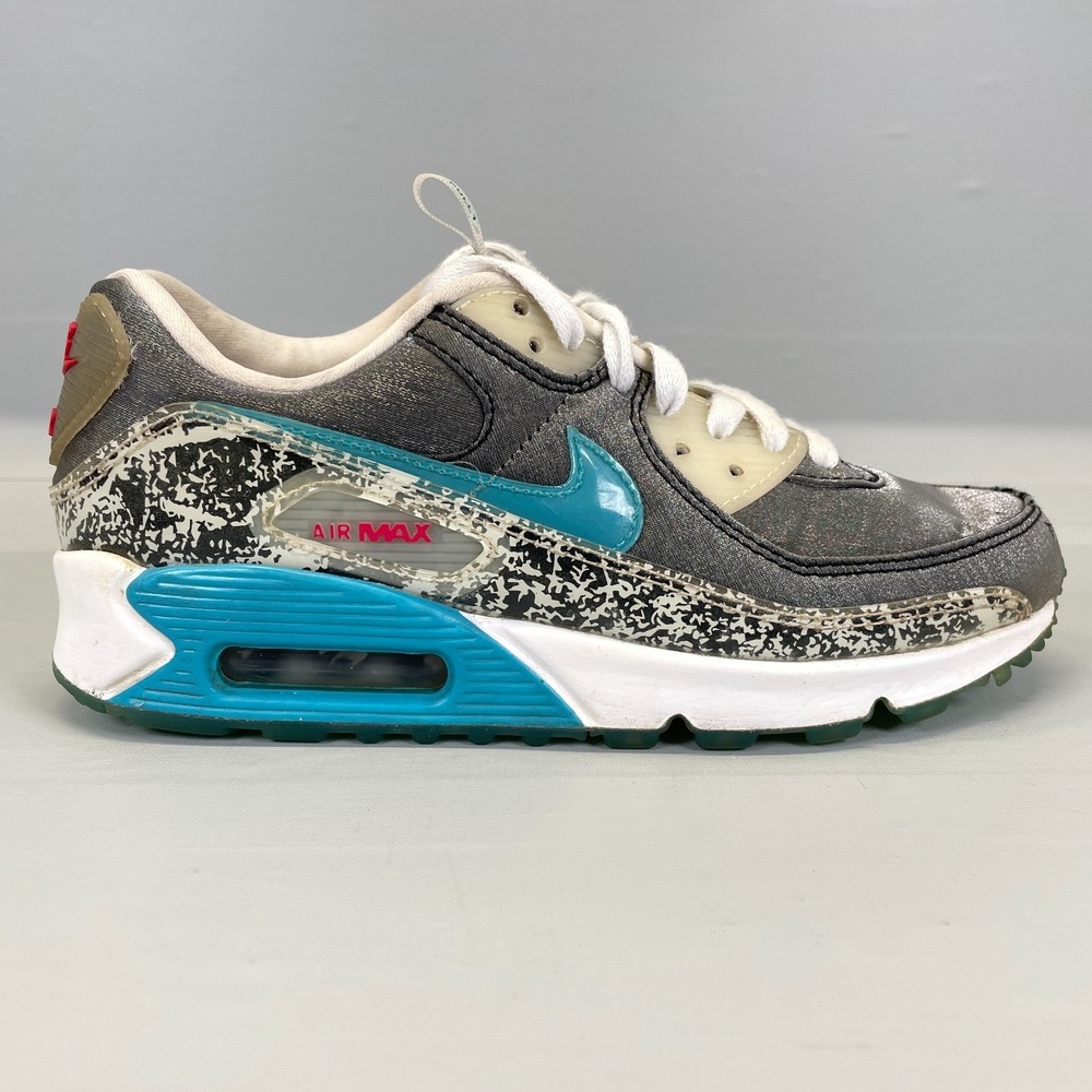 NIKE Air Max 90 SE Rice Ball Shoes Womens Size 6.5 Gray Lace Up Casual Sneakers